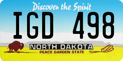 ND license plate IGD498