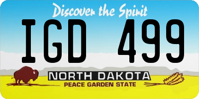 ND license plate IGD499