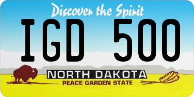 ND license plate IGD500