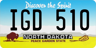 ND license plate IGD510