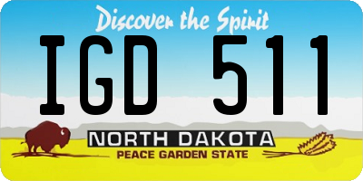 ND license plate IGD511