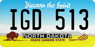 ND license plate IGD513