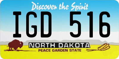 ND license plate IGD516