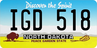 ND license plate IGD518