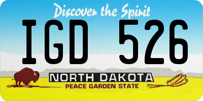 ND license plate IGD526