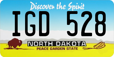 ND license plate IGD528
