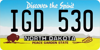 ND license plate IGD530