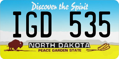 ND license plate IGD535