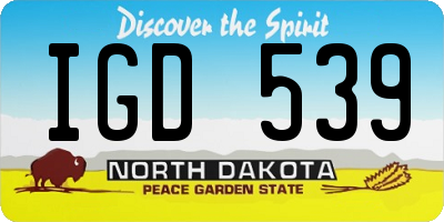 ND license plate IGD539