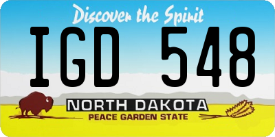ND license plate IGD548