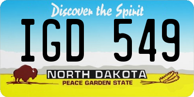 ND license plate IGD549