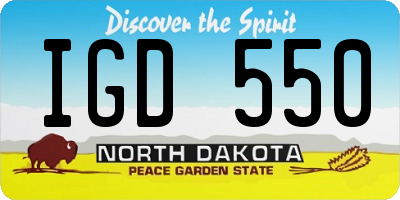 ND license plate IGD550