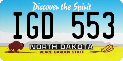 ND license plate IGD553