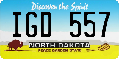 ND license plate IGD557