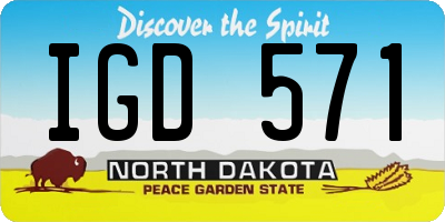 ND license plate IGD571
