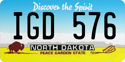 ND license plate IGD576