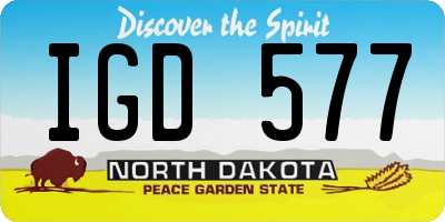 ND license plate IGD577