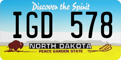 ND license plate IGD578