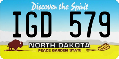 ND license plate IGD579