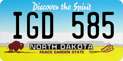 ND license plate IGD585