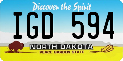ND license plate IGD594