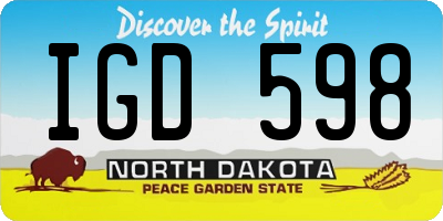 ND license plate IGD598