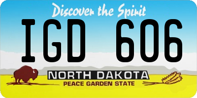 ND license plate IGD606