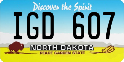 ND license plate IGD607