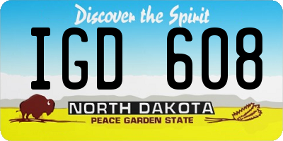 ND license plate IGD608
