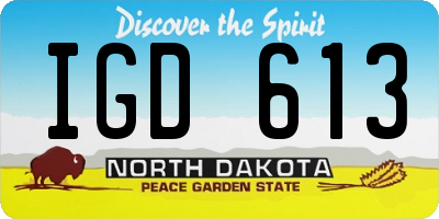 ND license plate IGD613
