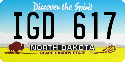 ND license plate IGD617