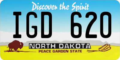 ND license plate IGD620