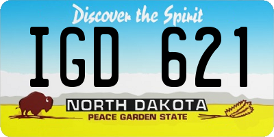 ND license plate IGD621
