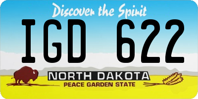 ND license plate IGD622