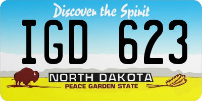ND license plate IGD623