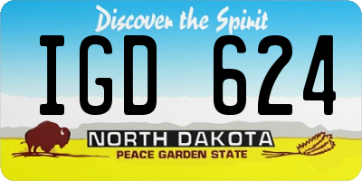 ND license plate IGD624