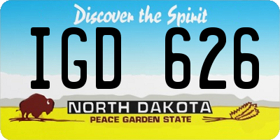 ND license plate IGD626