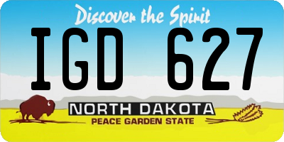 ND license plate IGD627