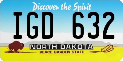 ND license plate IGD632