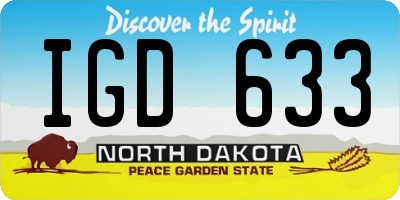 ND license plate IGD633