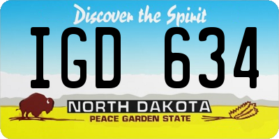 ND license plate IGD634