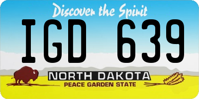 ND license plate IGD639