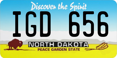 ND license plate IGD656