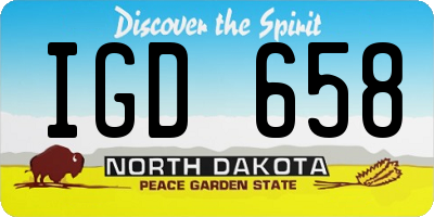 ND license plate IGD658