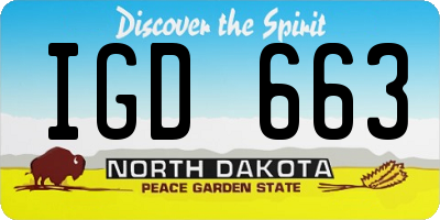 ND license plate IGD663