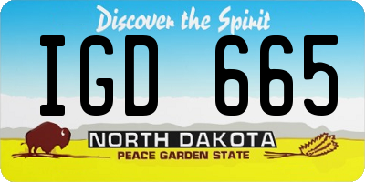 ND license plate IGD665