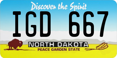 ND license plate IGD667