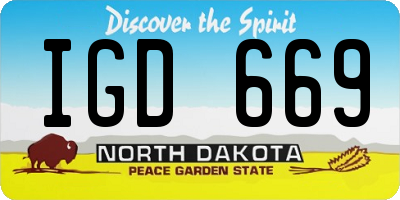ND license plate IGD669