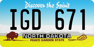 ND license plate IGD671