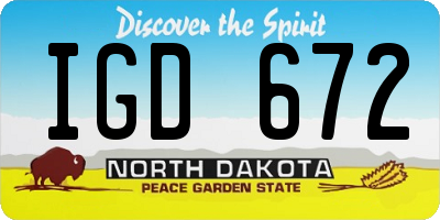 ND license plate IGD672
